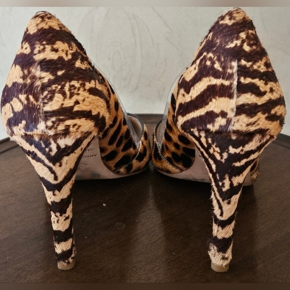 Antonio Melani Animal Print Real Calf Hair Leather Heels 6M - Picture 6 of 8